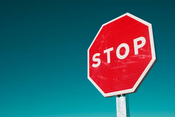 Stop Traffic Sign Cloudless Sky — Stock Photo, Image