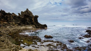 Rocky terrain Pacfic ocean beach
