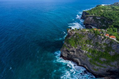 Uluwatu temple sitting on the cliff in South Bali Indonesia