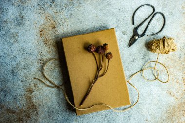 New Year gift box wrapping concept