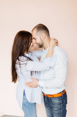 couple expecting a child is experiencing a happy period of pregnancy