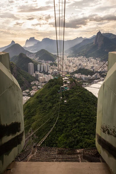 Beautiful View Sugar Loaf Mountain Cable Car Rio Janeiro Brazil — Stok fotoğraf
