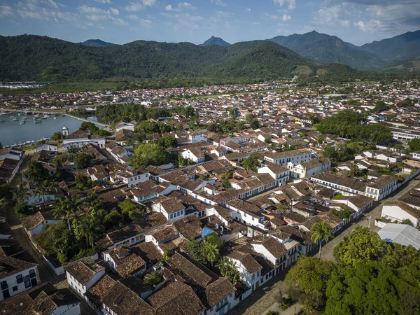 Beautiful Old Historic Colonial Houses Streets Small Green Town Paraty — 图库照片
