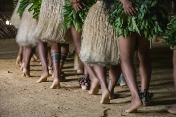 Hermosa Vista Ritual Tradicional Baile Comunitario Indígena — Foto de Stock