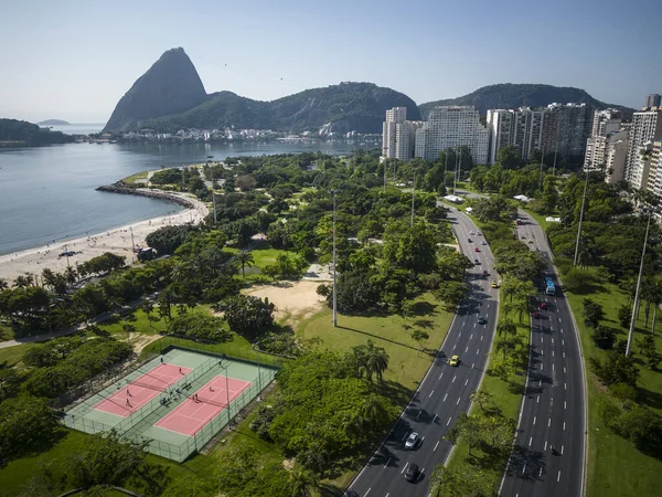 Beautiful Aerial View Green Areas City Buildings Mountains Rio Janeiro — Stockfoto