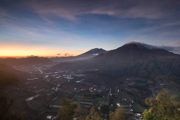 Sunrise Panorama Kintamani Caldeira Bali Indonesia — 图库照片
