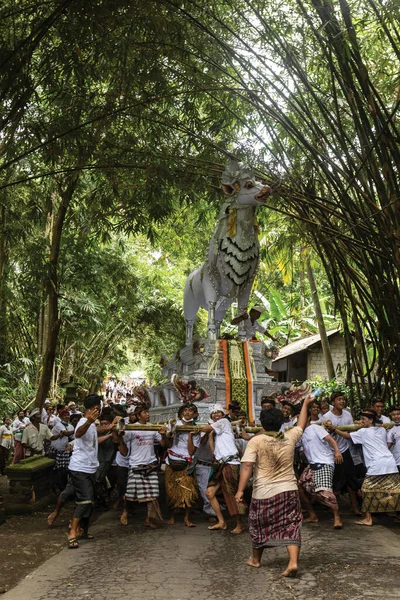 Cremation Ceremony Bamboo Jungle Bali Indonesia — Stock Photo, Image