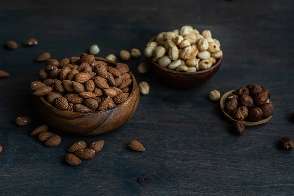 Organic Food Concept Bowl Full Nuts — Stockfoto