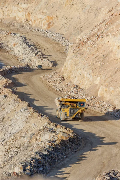 Mining machinery working in open pit mine