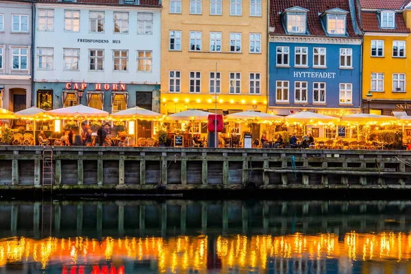 Houses Boats Nyhavn Street Copenhagen — 스톡 사진