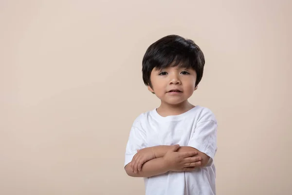 Mexican Little Boy Arms Crossed Isolated — ストック写真