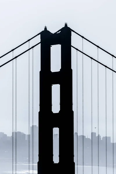 Golden Gate Bridge Tower San Francisco Monochrome — Stock Photo, Image