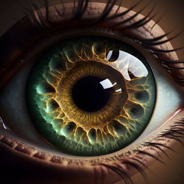 brown and green eye figure