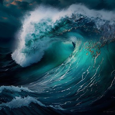 a sea viewed with large waves