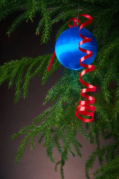 Pár Modrých Vánočních Ozdob — Stock fotografie