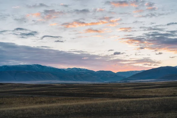 Góry Północnego Chuisky Grzbietu Zachodzie Słońca Altai — Zdjęcie stockowe