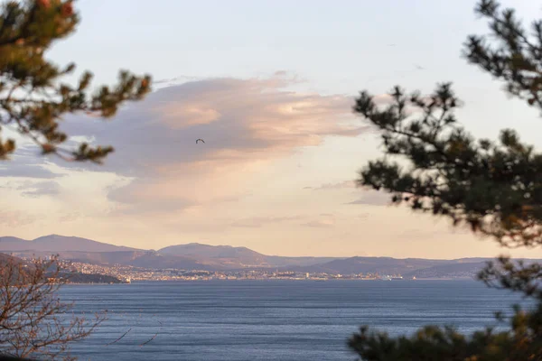 View Rilke Trail Trieste Gulf Sunset Picturesque Cloud — Stock Photo, Image