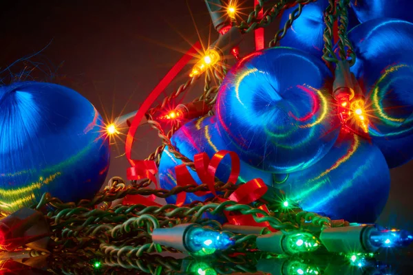 Few Blue Christmas Ornaments — 스톡 사진