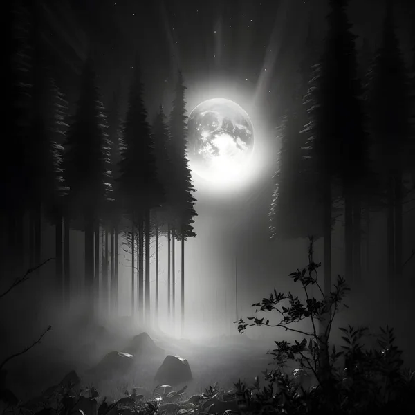 moon in the forest photo