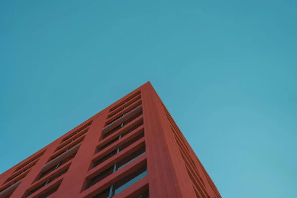 Edifício Tijolo Vermelho Com Céu Wynwood Miami — Fotografia de Stock