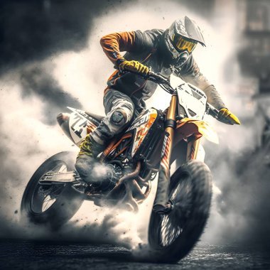 Motosiklet yarışında bir sürücü