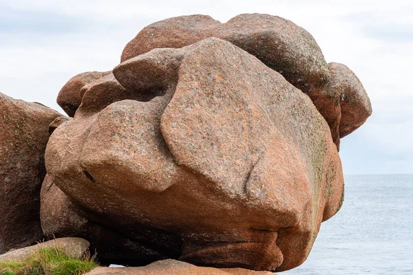 Rock Formations Pink Granite Coast Perros Guirec Brittany France — Stock Photo, Image