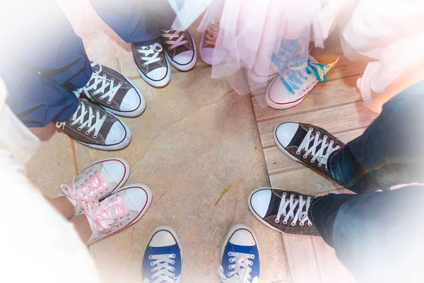 Stock image people Shoes in the circle