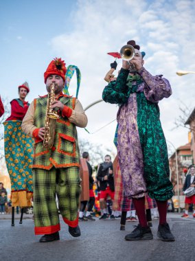 Madrid Spain; February 18, 2023: The Magic of Madrid Carnival: An Explosion of Creativity in Every Costume