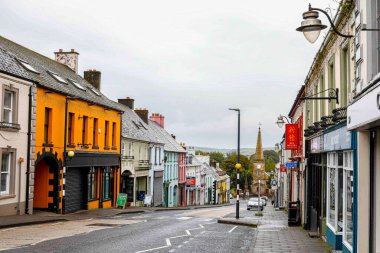 Shops line town in Ireland