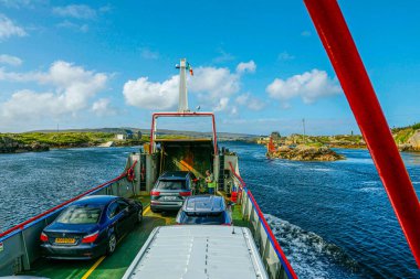 Ferry and cars in Ireland