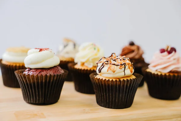 Tons Delicious Cupcakes Side View — Stock Photo, Image