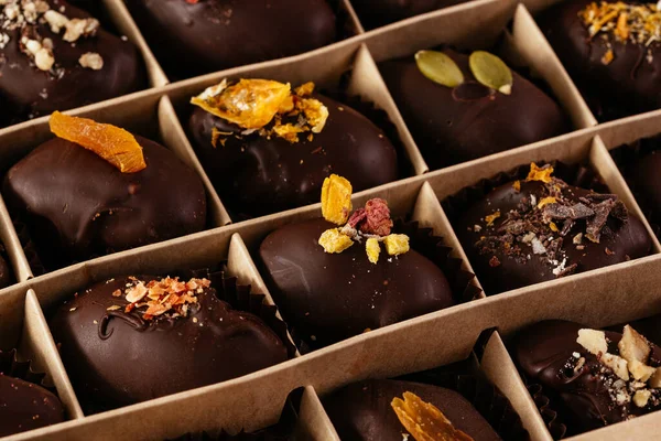 Homemade Chocolates Prunes Chocolate — Stock Photo, Image