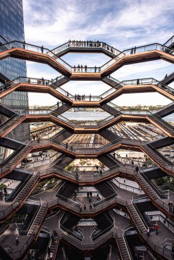 The Vessel Yapısı Hudson Yards, NYC, ABD.