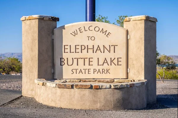 Elephant Butte Eua Maio 2022 Uma Placa Boas Vindas Ponto — Fotografia de Stock