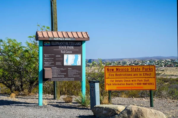 Elephant Butte Usa May 2022 Welcoming Signboard Entry Point Park — Stock Photo, Image