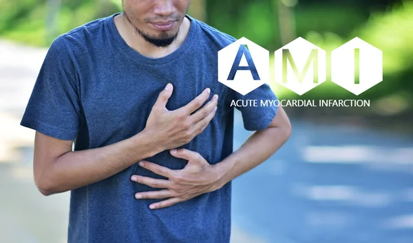 Man Problem Ami Acute Myocardial Infarction — Stock Photo, Image