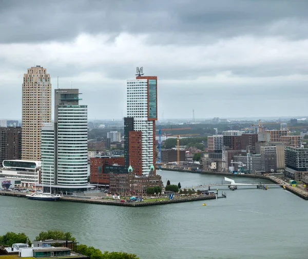 Şehir Manzarası Kanallar Rotterdam Limanı — Stok fotoğraf