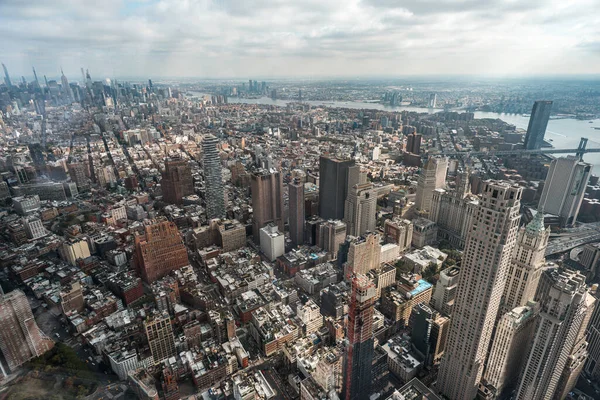 Піднятий Вигляд Хмарочосу Будівель Нью Йорку Сша — стокове фото
