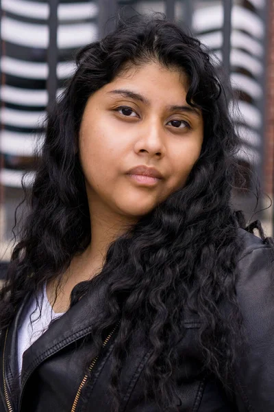 Guatemalan Girl Black Jacket — Stock Photo, Image