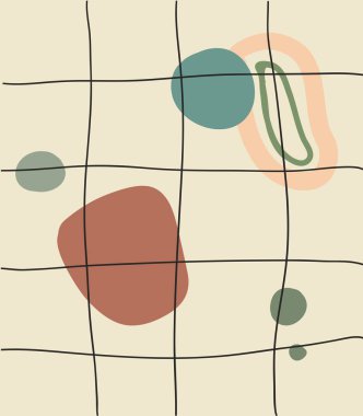 Arkaplan için soyut modern kompozisyon, pastel renkler Çağdaş sanat illüstrasyonu