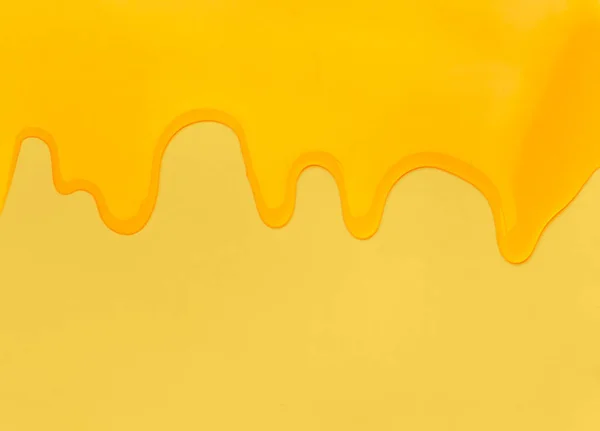 Flowing Drops Honey Yellow Background Space Text Abstraction Honey Drips — Stock Photo, Image