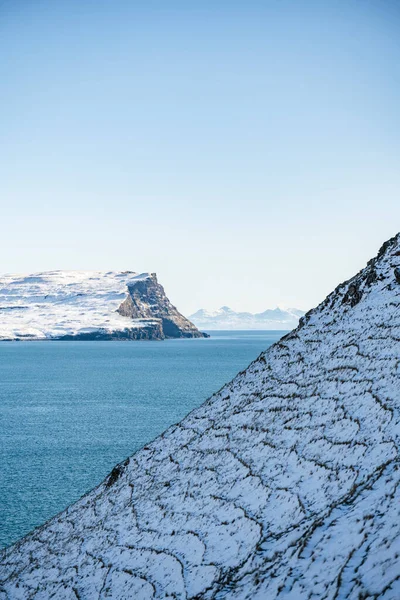 Verschneite Klippen Auf Der Isle Skye Den Schottischen Highlands — Stockfoto