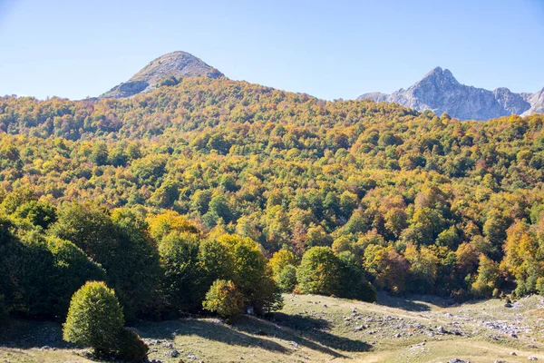 Ensolarado Vale Parque Nacional Abruzzo Outono Itália — Fotografia de Stock