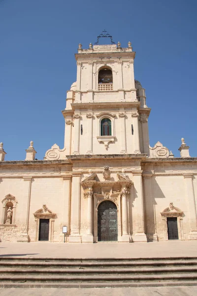 San Nicol Anya Templom Avola Szicília Olaszország — Stock Fotó