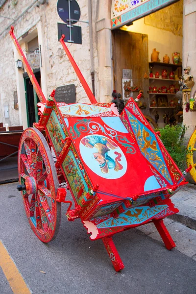 Sicilian Traditional Decotated Cart Ragusa Ibla Sicily Italy — Stockfoto