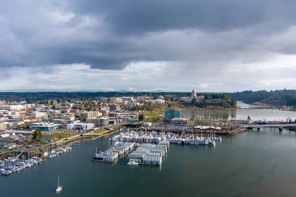 stock image The Olympia, Washington waterfront in March of 2023