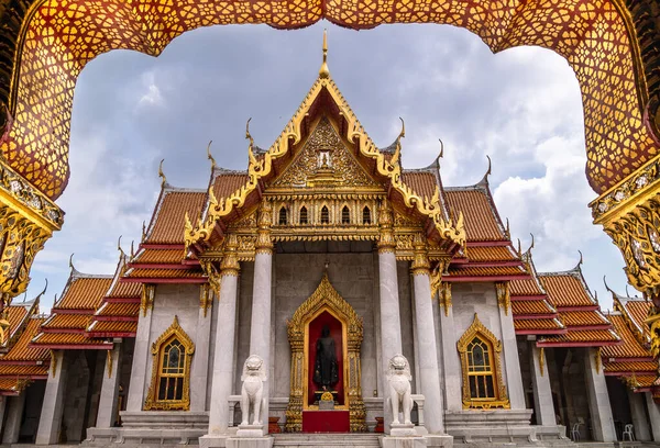 Façade Temple Marbre Thaïlandais Bangkok Thaïlande — Photo