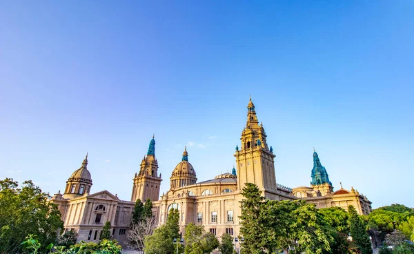 stock image Columns in the beautiful area of Montjuic in Barcelona