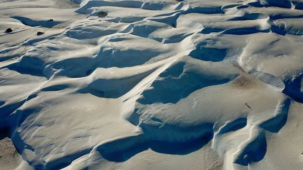 Vue Aérienne Des Dunes Sable Marbre Lever Soleil — Photo