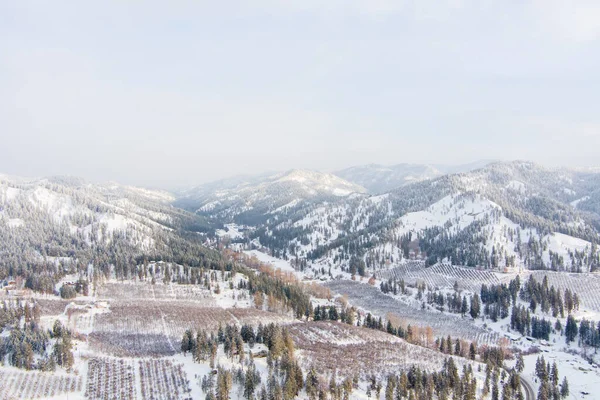 Aerial View Leavenworth Washington Sunrise December — Stock Photo, Image